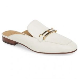 Tory Burch white backless loafer mule 10